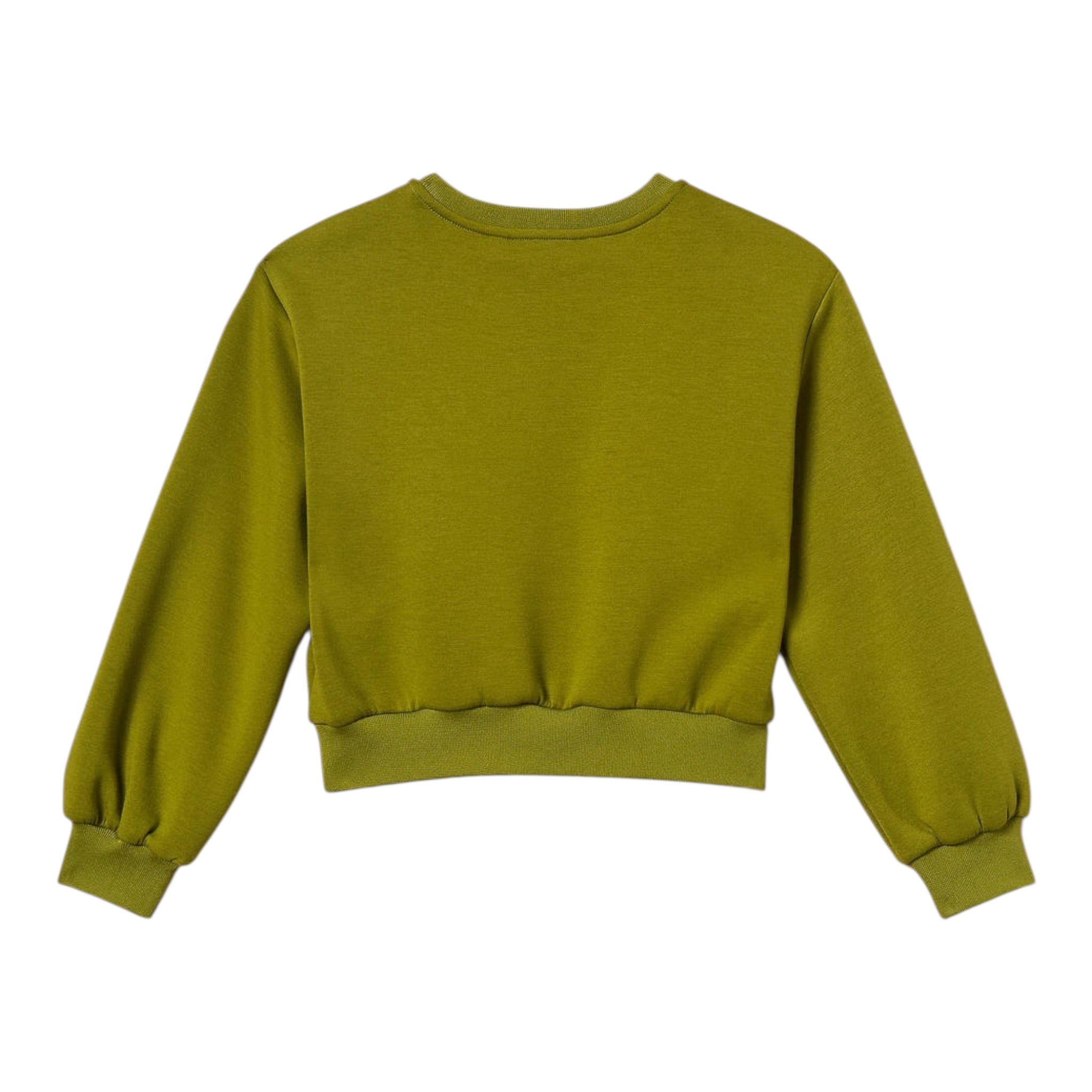Twinset Felpa Girocollo tinta unita con Logo Verde per Bambina 252GJ205MX VERDE TWINSET 
