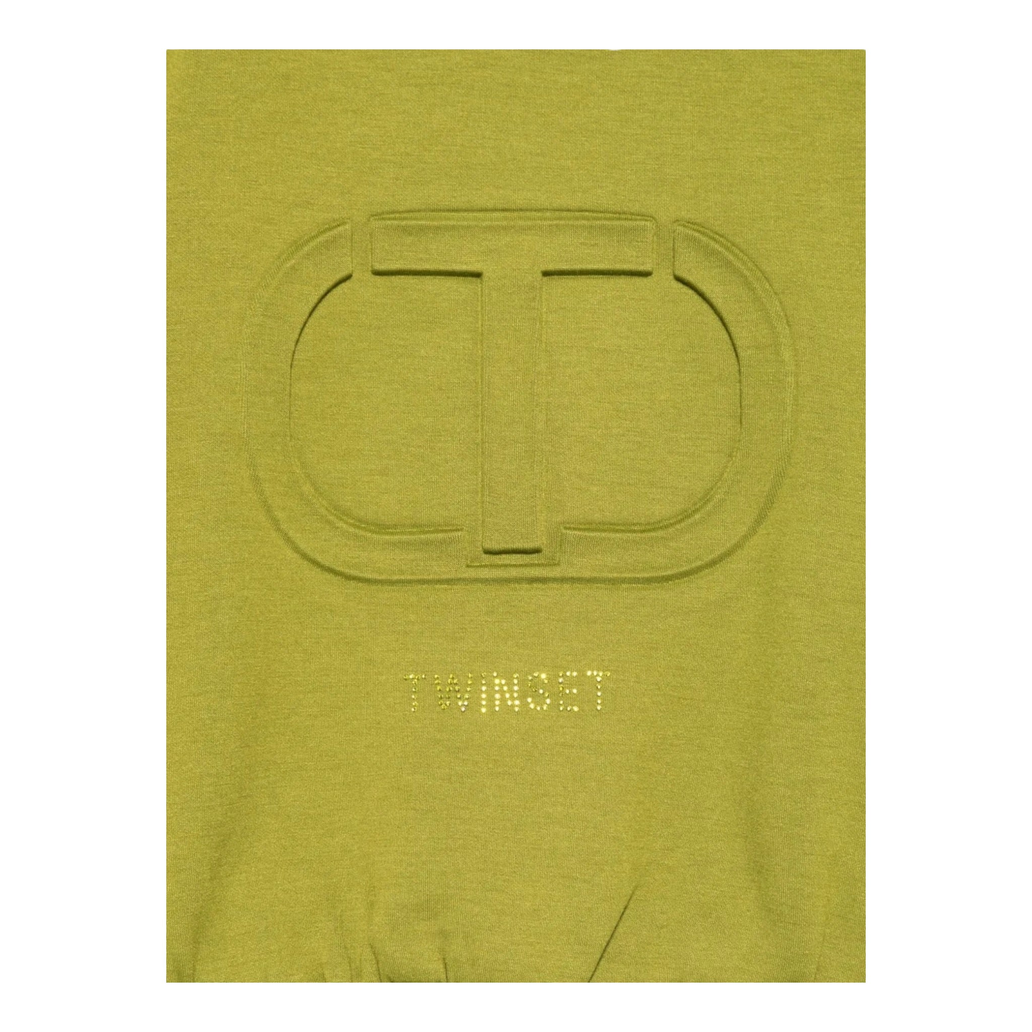 Twinset Felpa Girocollo tinta unita con Logo Verde per Bambina 252GJ205MX VERDE TWINSET 