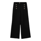 Twinset Pantalone tinta unita con Bottoni Nero per Bambina 252GJ2113 NERO TWINSET 