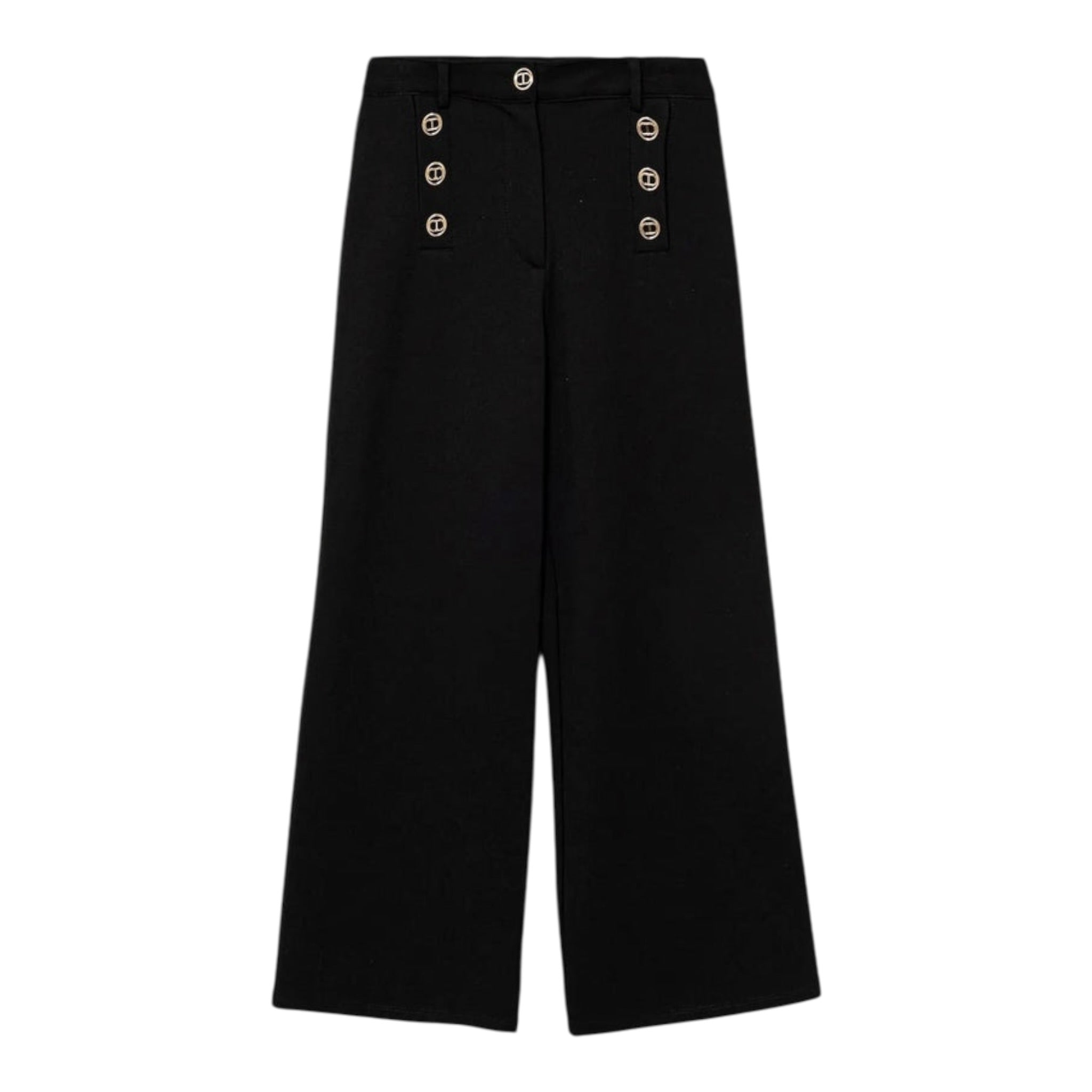 Twinset Pantalone tinta unita con Bottoni Nero per Bambina 252GJ2113 NERO TWINSET 