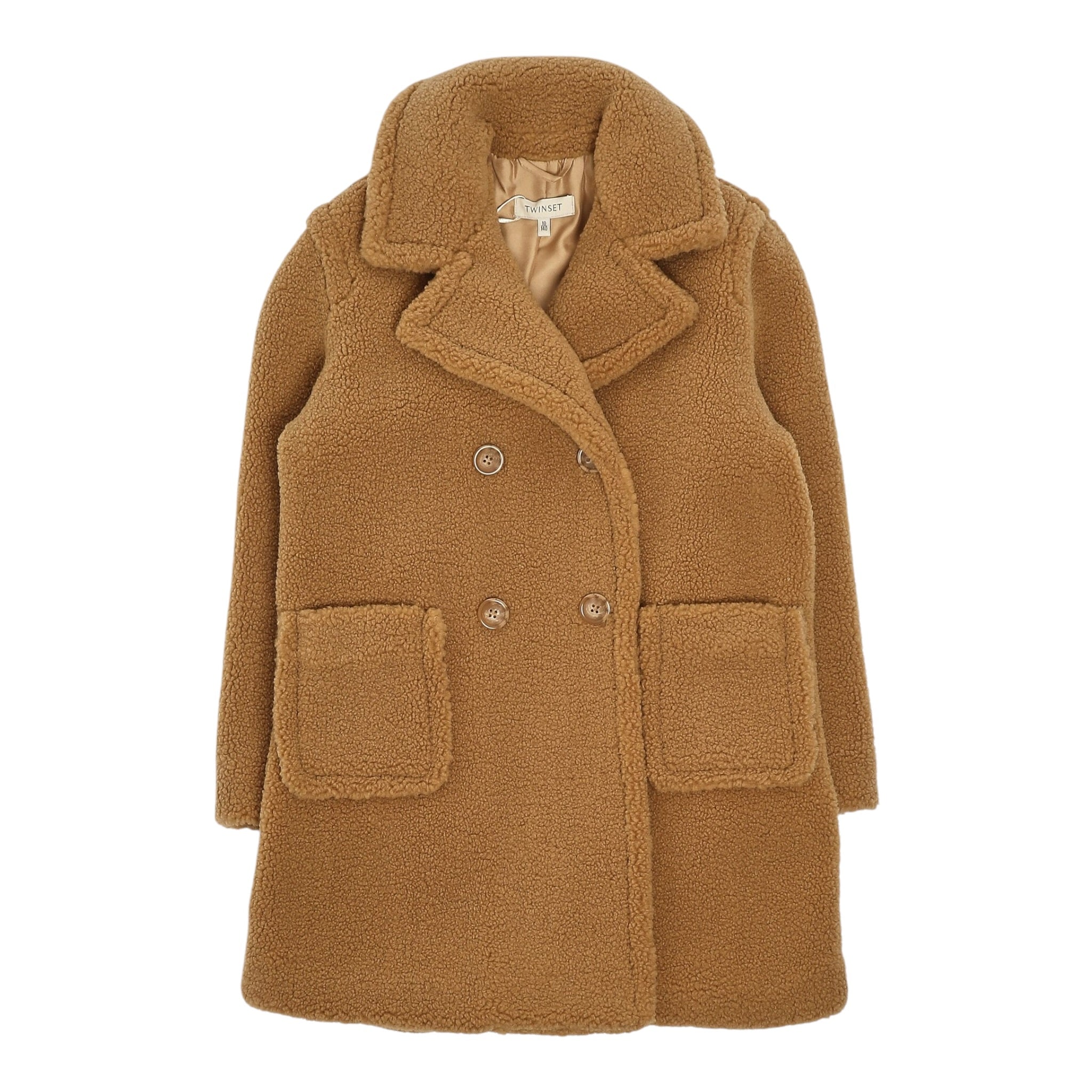 Twinset Cappotto tinta unita Doppiopetto Cammello per Bambina 252GJ2180X CAMMELLO TWINSET 