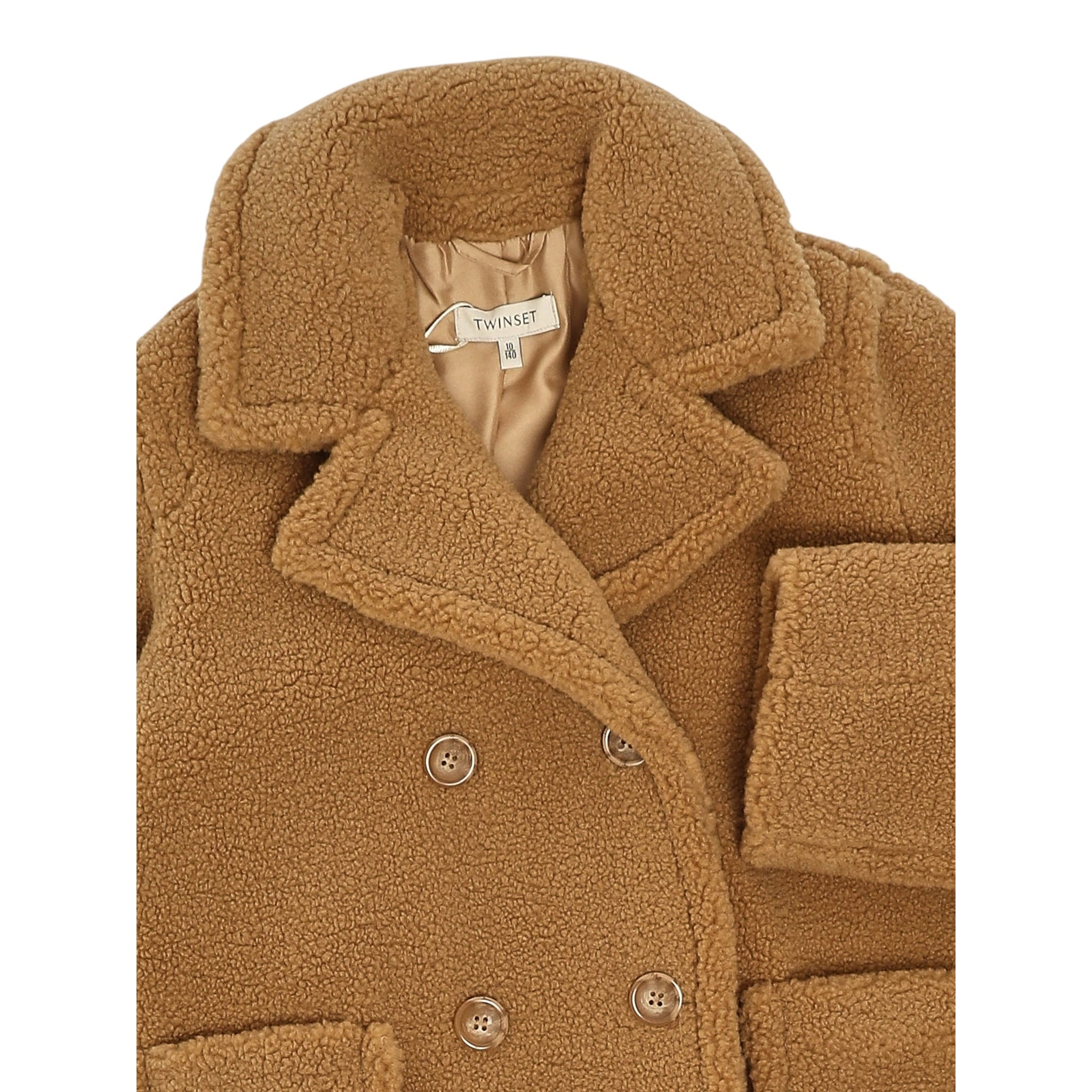 Twinset Cappotto tinta unita Doppiopetto Cammello per Bambina 252GJ2180X CAMMELLO TWINSET 