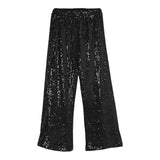 Twinset Pantalone tinta unita con Paillettes Nero per Bambina 252GJ2232X NERO TWINSET 