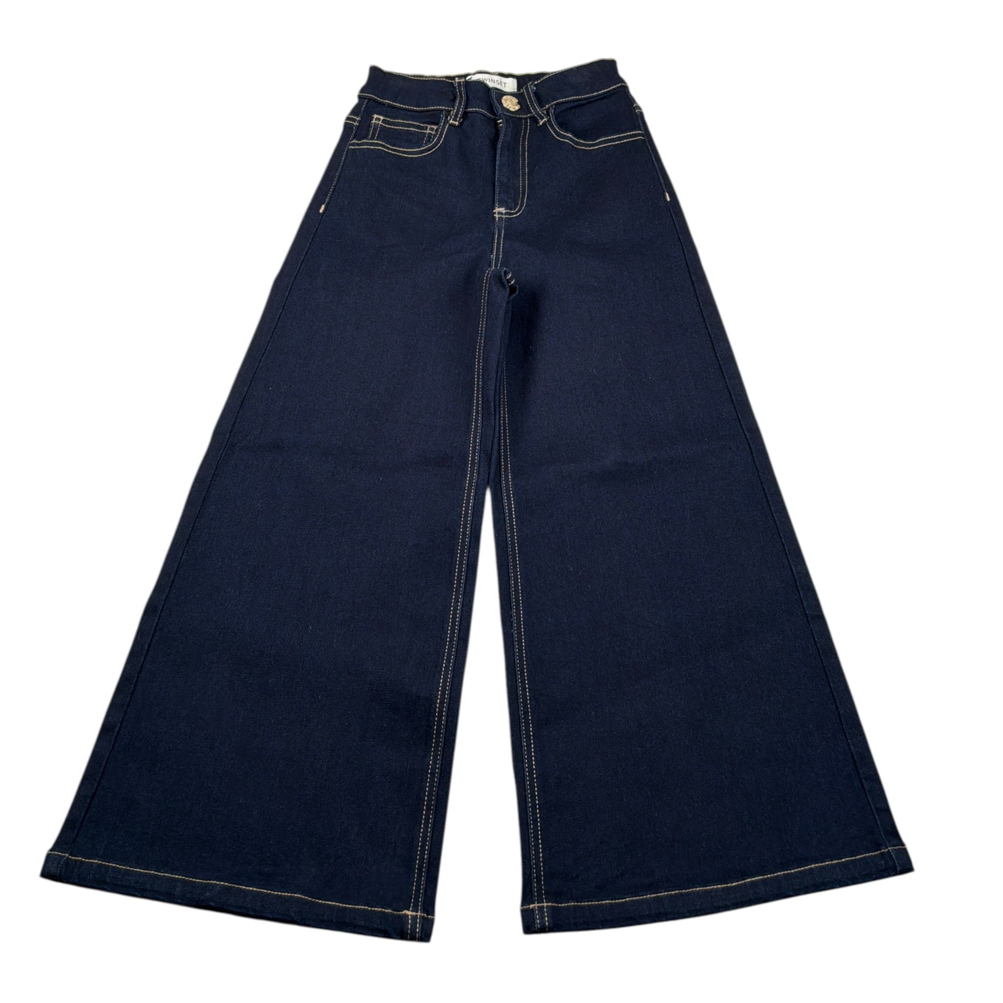 Twinset Jeans tinta unita Modello Palazzo Blu per Bambina 252GJ228 BLU TWINSET 