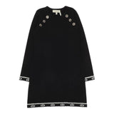 Twinset Abito Manica Lunga tinta unita con Logo Nero per Bambina 252GJ3014X NERO TWINSET 