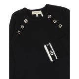 Twinset Abito Manica Lunga tinta unita con Logo Nero per Bambina 252GJ3014X NERO TWINSET 
