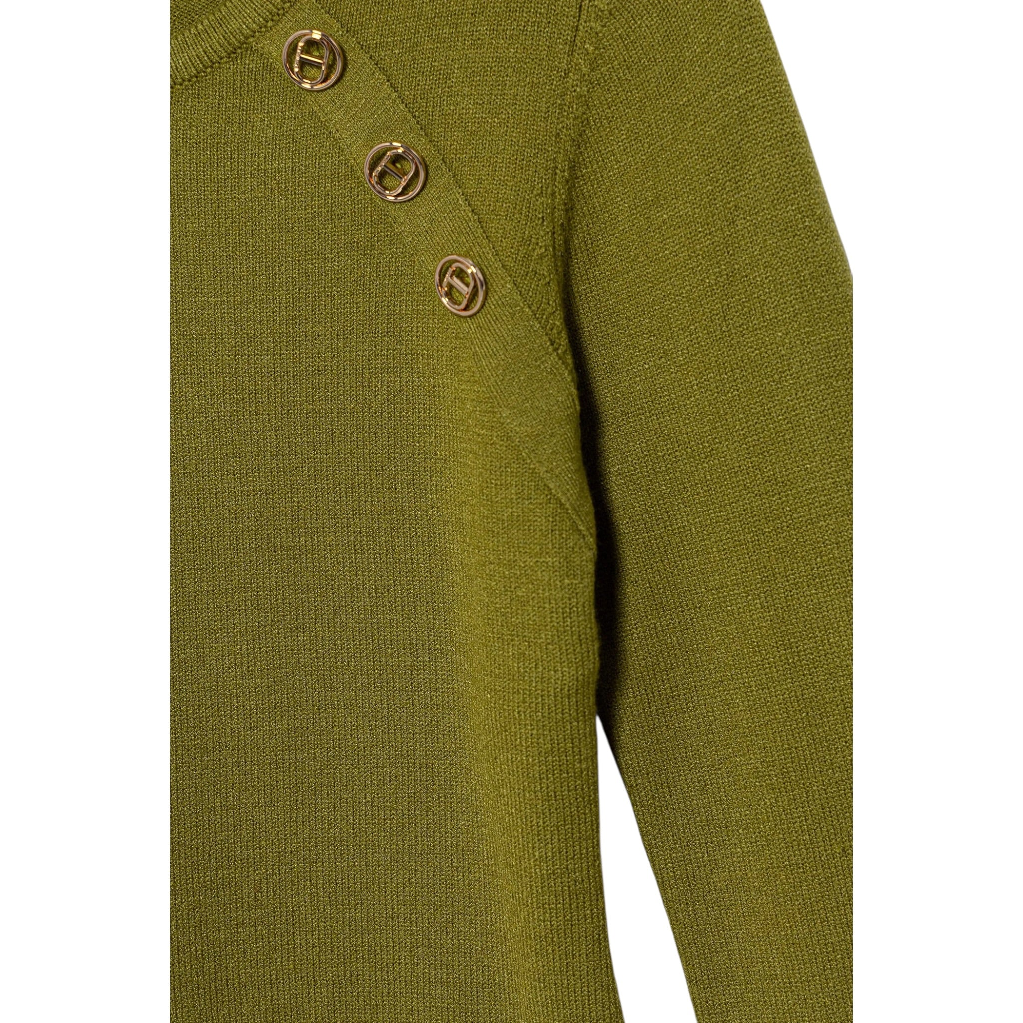 Twinset Abito Manica Lunga tinta unita con Logo Verde per Bambina 252GJ3014XXX VERDE TWINSET 