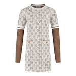 Twinset Abito Mezza Manica con Maniche Removibili Panna per Bambina 252GJ3020 PANNA TWINSET 