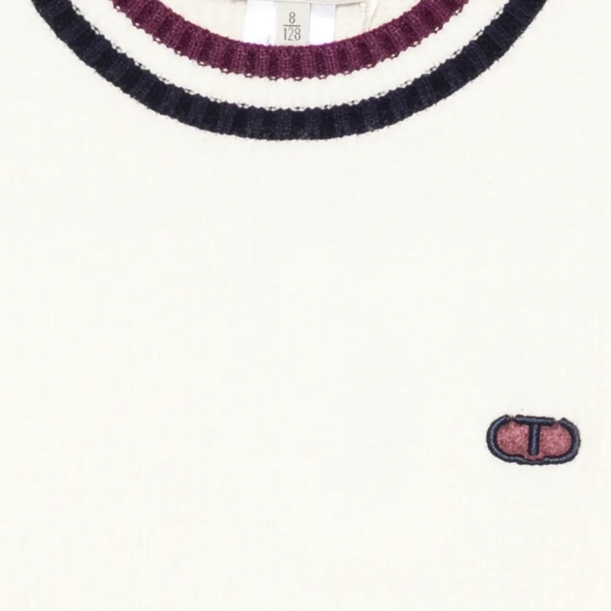 Twinset Maglia tinta unita con Profili In Contrasto Panna per Bambina 252GJ3030 PANNA TWINSET 