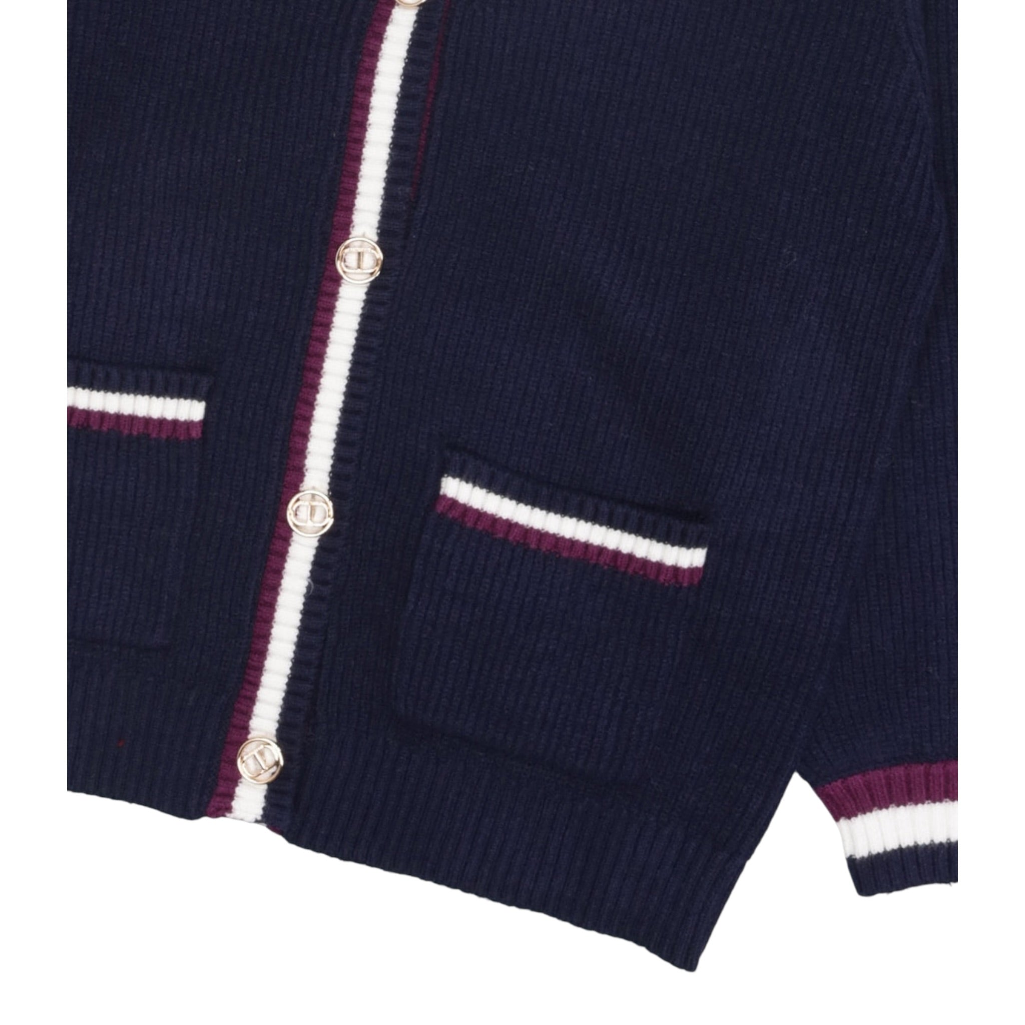 Twinset Cardigan tinta unita Blu per Bambina 252GJ3033 BLU TWINSET 