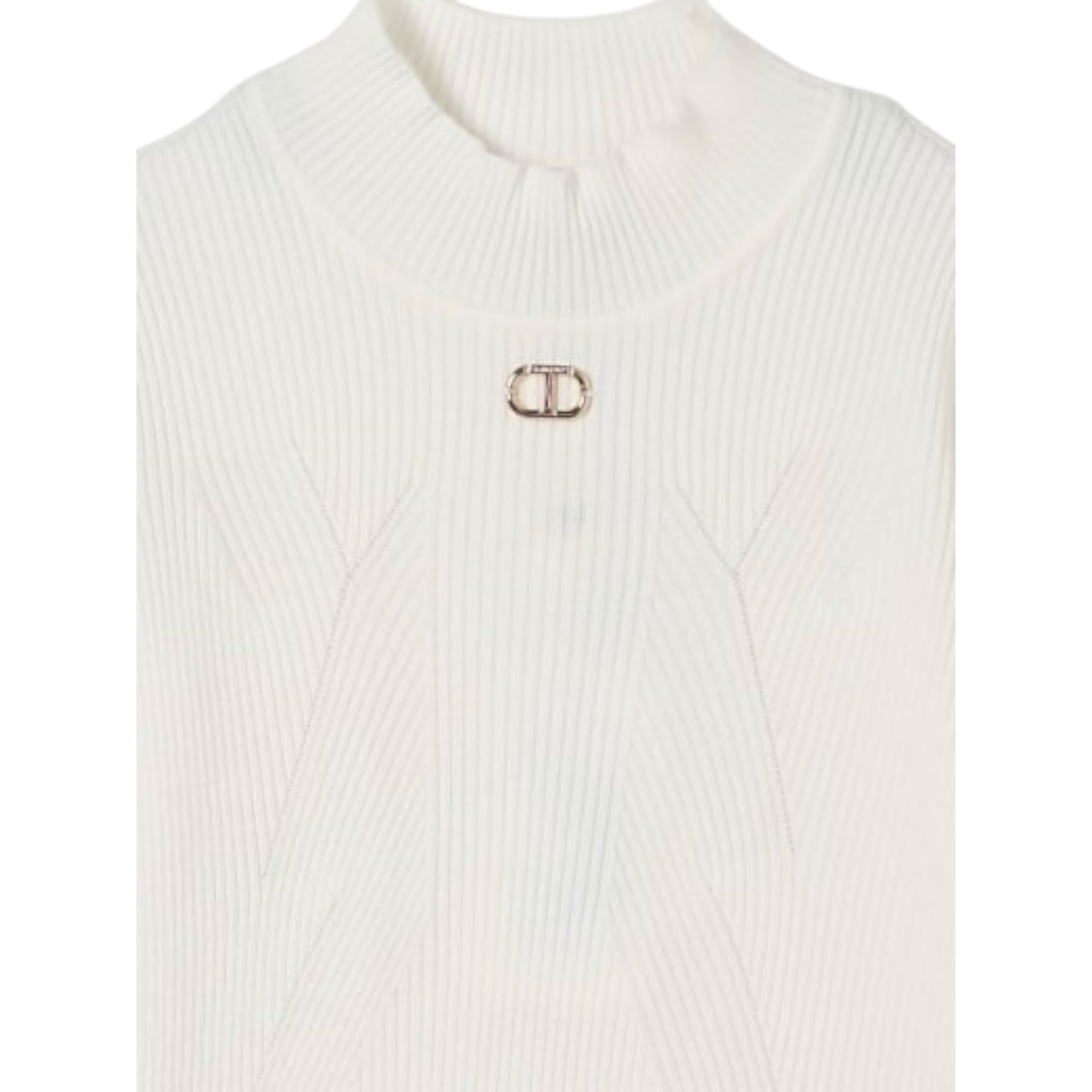 Twinset Maglia Mezzo Collo tinta unita Bianco per Bambina 252GJ3042 BIANCO TWINSET 