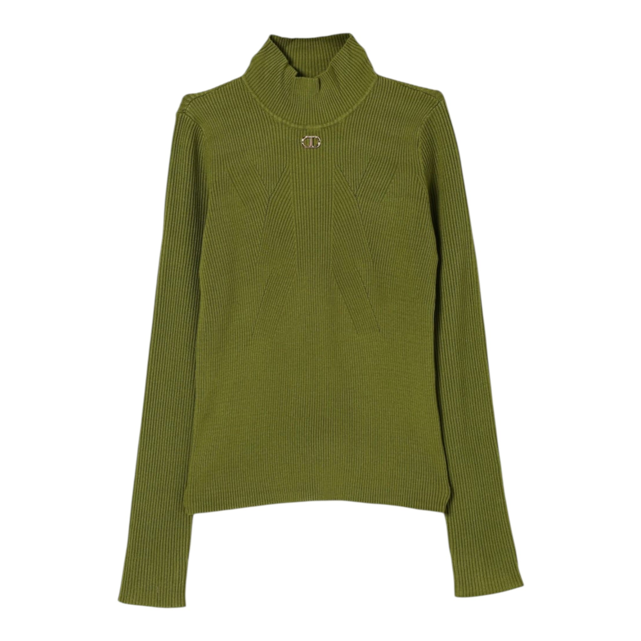Twinset Maglia Mezzo Collo tinta unita Verde per Bambina 252GJ3042X VERDE TWINSET 