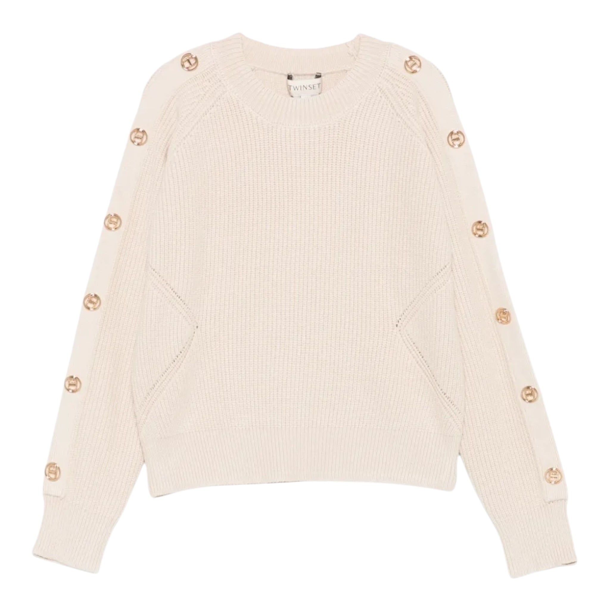 Twinset Maglia tinta unita Mezzo Collo Beige per Bambina 252GJ3061XX BEIGE TWINSET 
