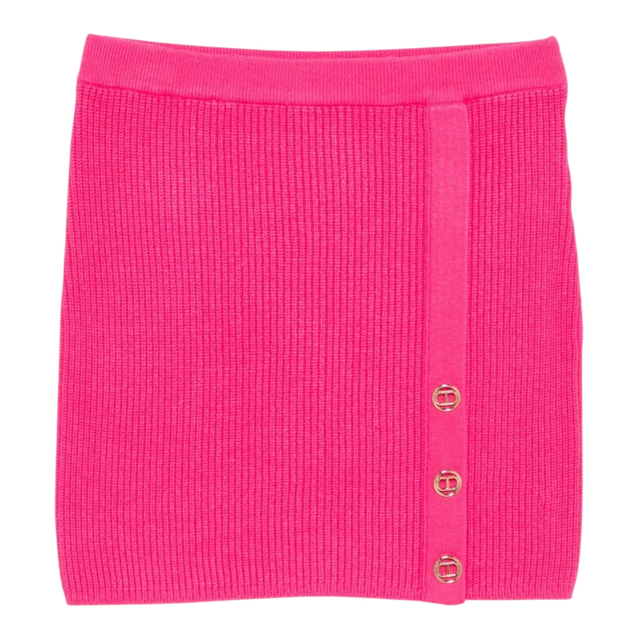 Twinset Gonna tinta unita con Bottoni Fuxia per Bambina 252GJ3063 FUXIA TWINSET 