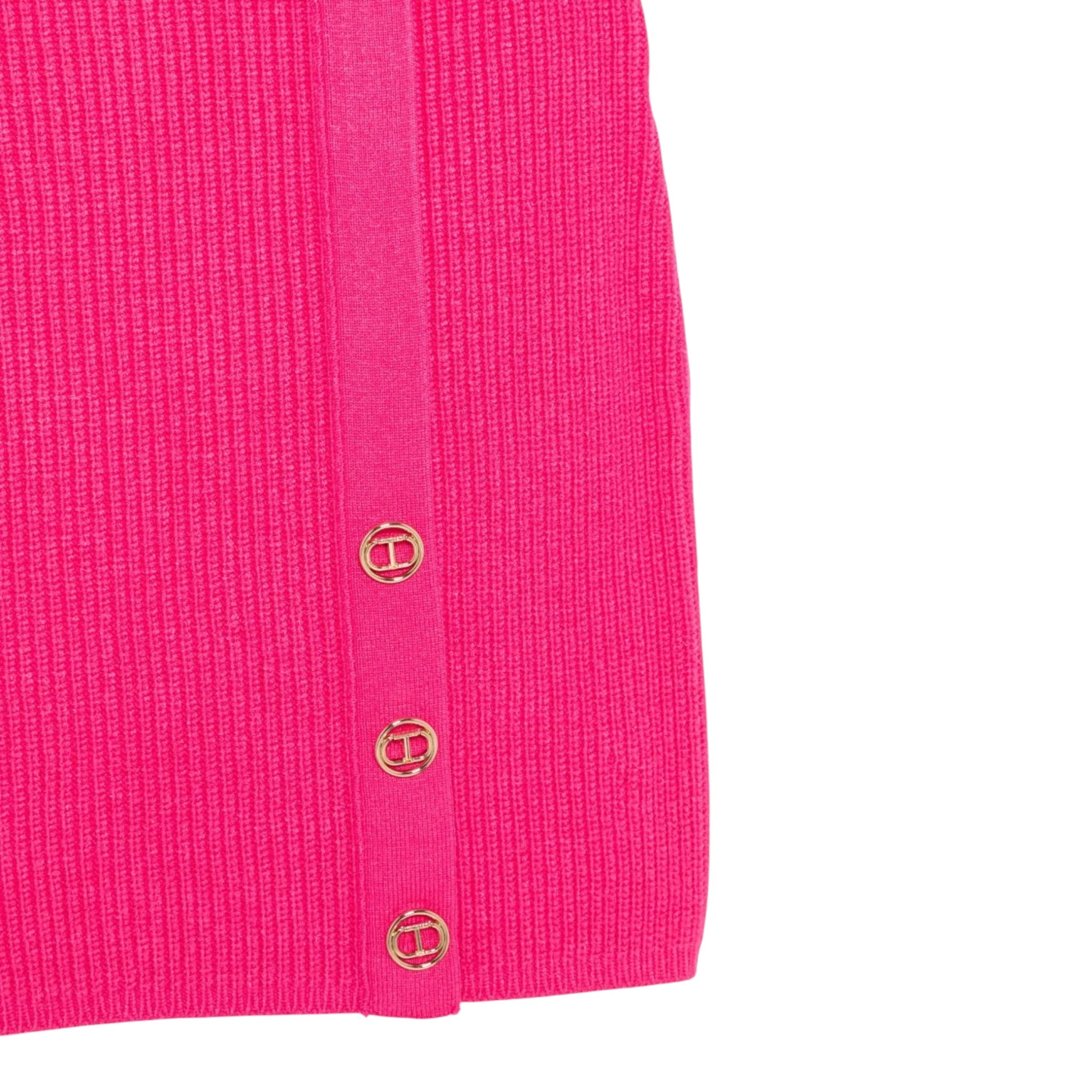 Twinset Gonna tinta unita con Bottoni Fuxia per Bambina 252GJ3063 FUXIA TWINSET 