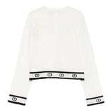 Twinset Maglia Girocollo tinta unita con Loghi Panna per Bambina 252GJ3073 PANNA TWINSET 