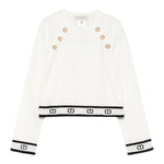 Twinset Maglia Girocollo tinta unita con Loghi Panna per Bambina 252GJ3073X PANNA TWINSET 
