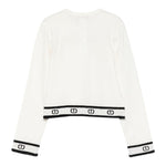 Twinset Maglia Girocollo tinta unita con Loghi Panna per Bambina 252GJ3073X PANNA TWINSET 