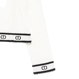 Twinset Maglia Girocollo tinta unita con Loghi Panna per Bambina 252GJ3073X PANNA TWINSET 