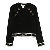 Twinset Maglia Girocollo tinta unita con Loghi Nero per Bambina 252GJ3073XX NERO TWINSET 