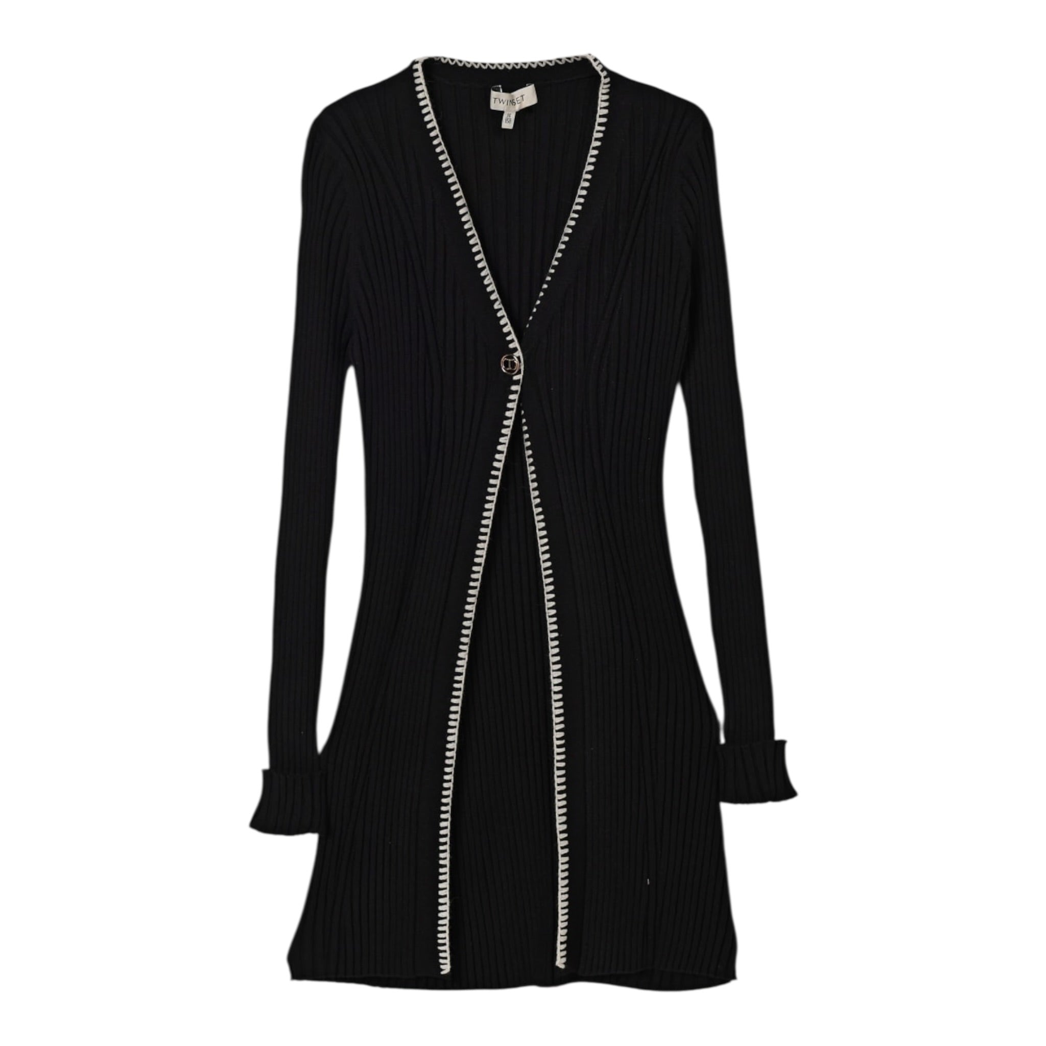 Twinset Cardigan tinta unita Lungo Nero per Bambina 252GJ3090 NERO TWINSET 