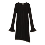 Twinset Abito Manica Lunga tinta unita con Logo Nero per Bambina 252GJ3093 NERO TWINSET 