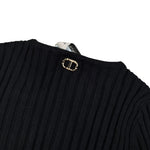 Twinset Abito Manica Lunga tinta unita con Logo Nero per Bambina 252GJ3093 NERO TWINSET 