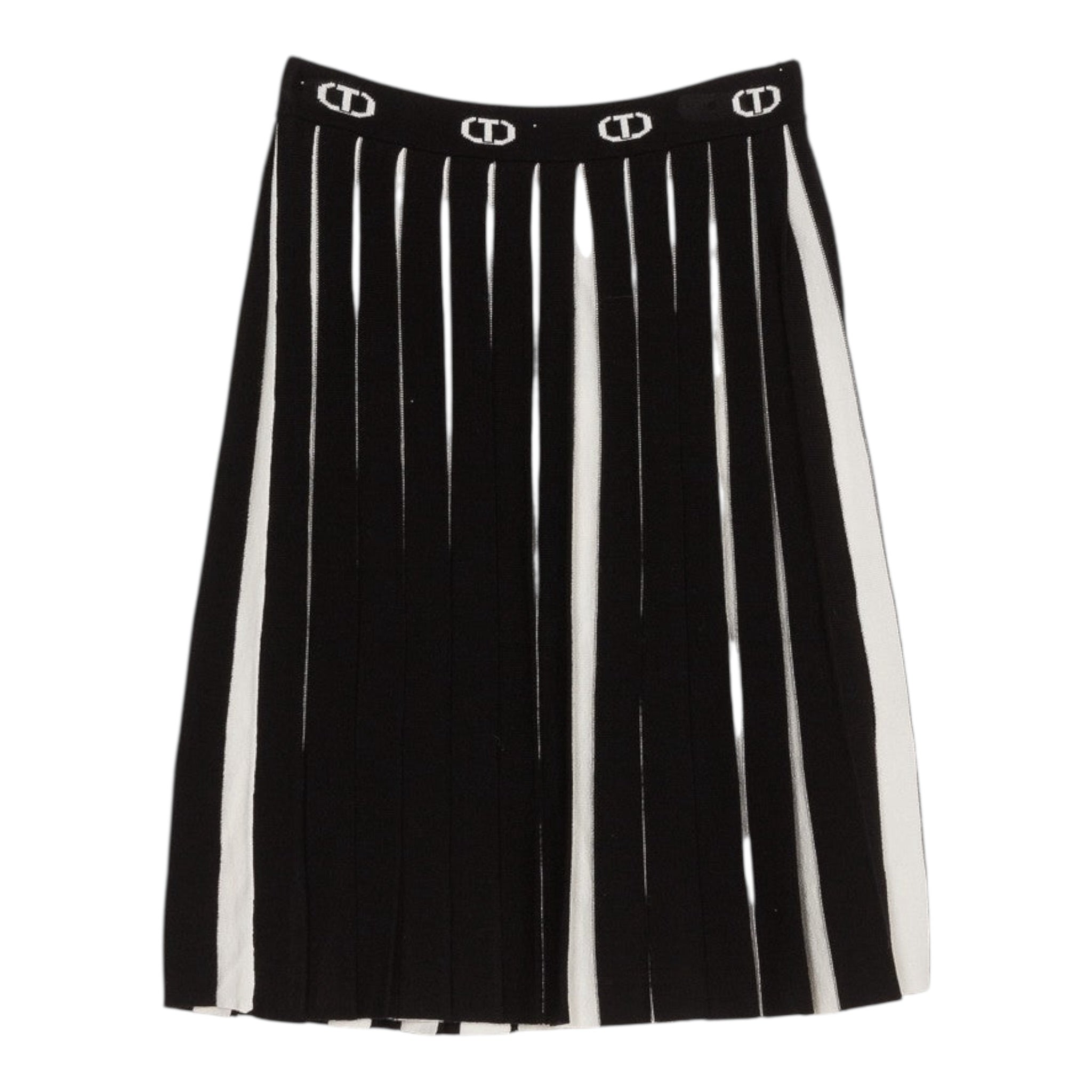 Twinset Gonna Bicolore con Plisset Nero/Bianco per Bambina 252GJ3100 NERO/BIANCO TWINSET 