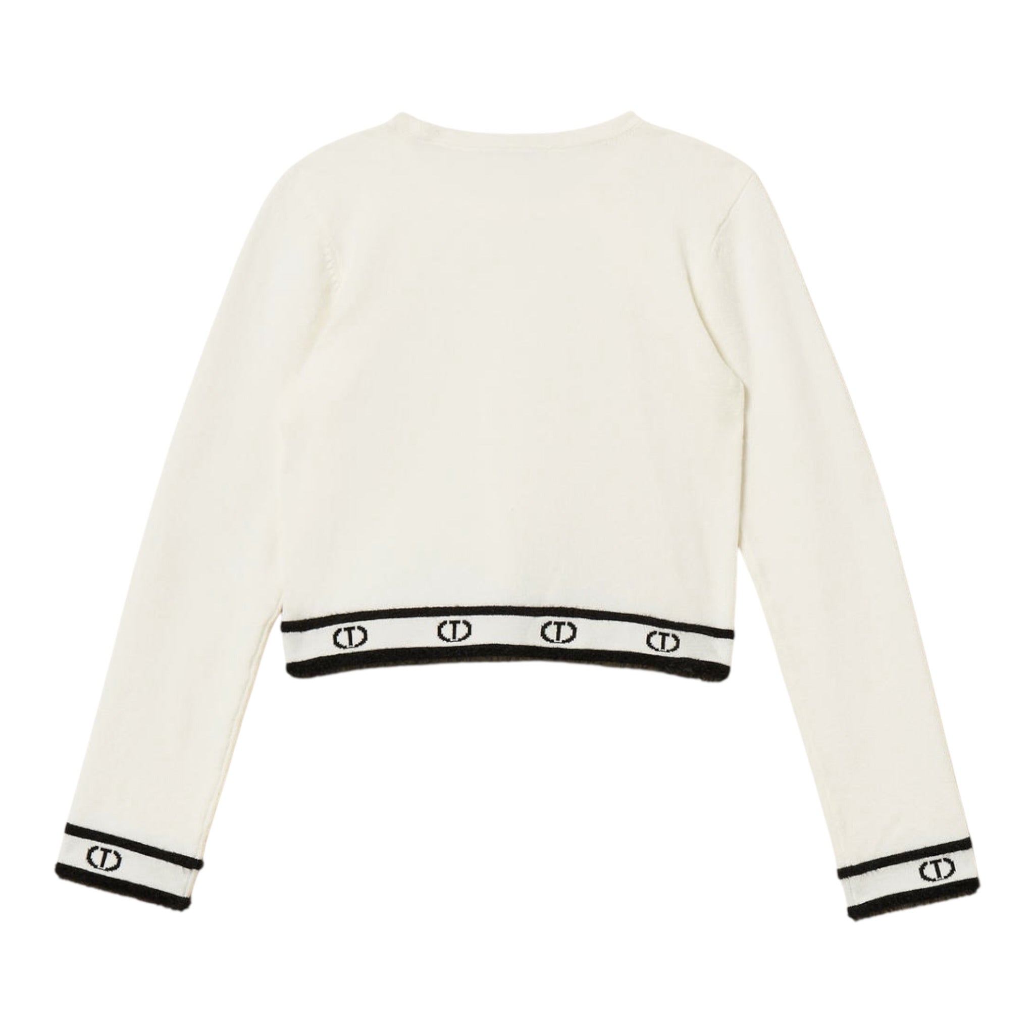 Twinset Maglia Girocollo tinta unita con Logo Panna per Bambina 262GJ3073 PANNA TWINSET 