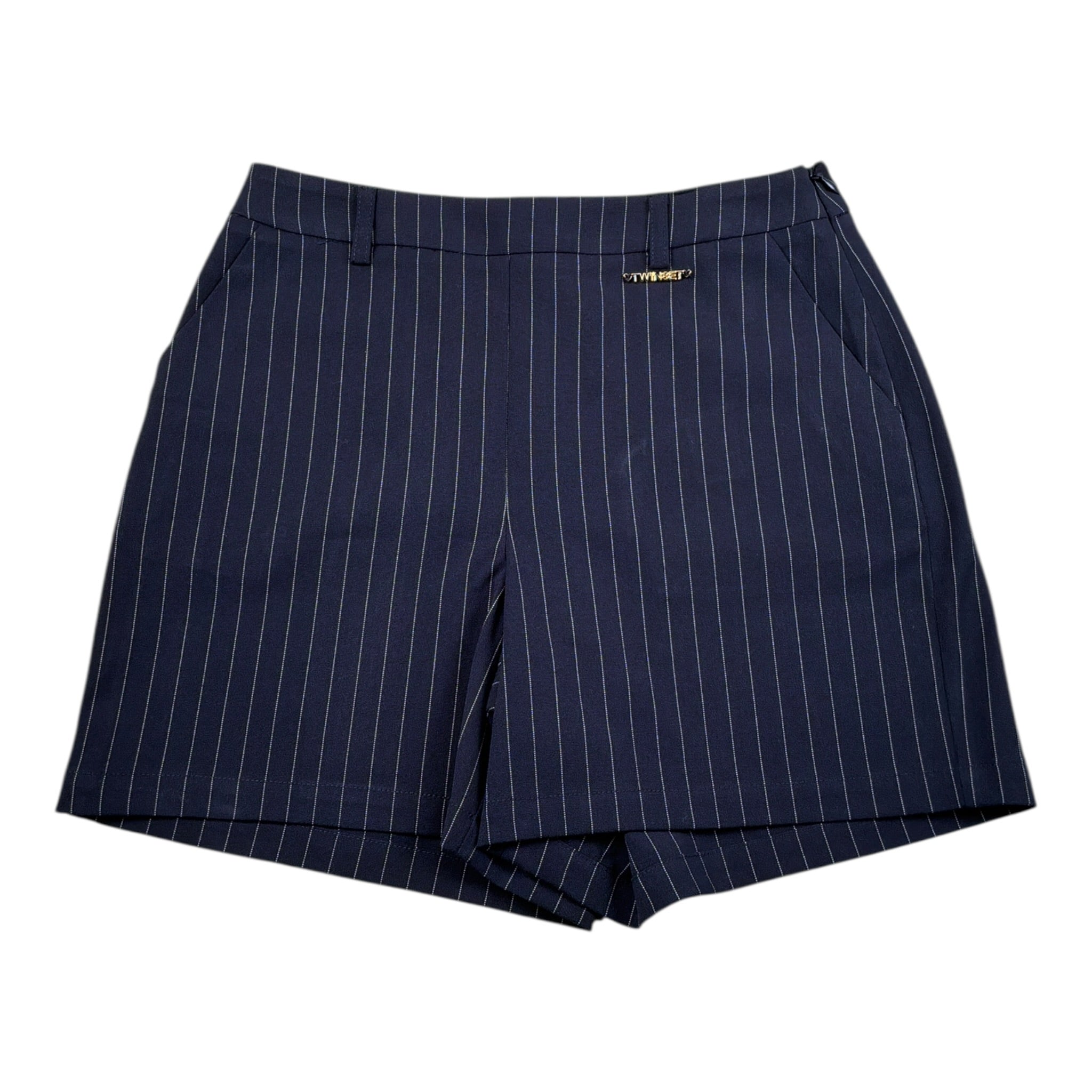 Twinset Short tinta unita con Fantasia A Righe Blu per Bambina GJ2041 BLU TWINSET 