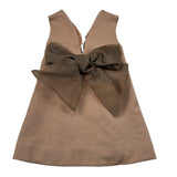 Miss Grant Abito Giromanica tinta unita con Fiocco Cammello per Bambina MG1426J CAMMELLO MISS GRANT 