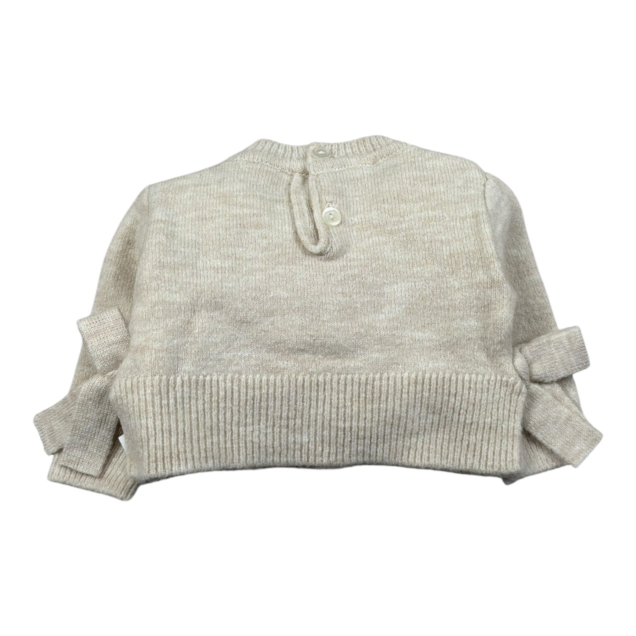 U+È Felpa Chiusa Girocollo tinta unita con Applicazioni Beige per Neonata UE1901NX BEIGE U+è 
