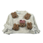 U+È Felpa Chiusa Girocollo tinta unita con Applicazioni Beige per Bambina UE1901X BEIGE U+è 
