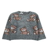 U+È Maglia Girocollo tinta unita con Orsi Grigio per Bambina UE1905JX GRIGIO U+è 