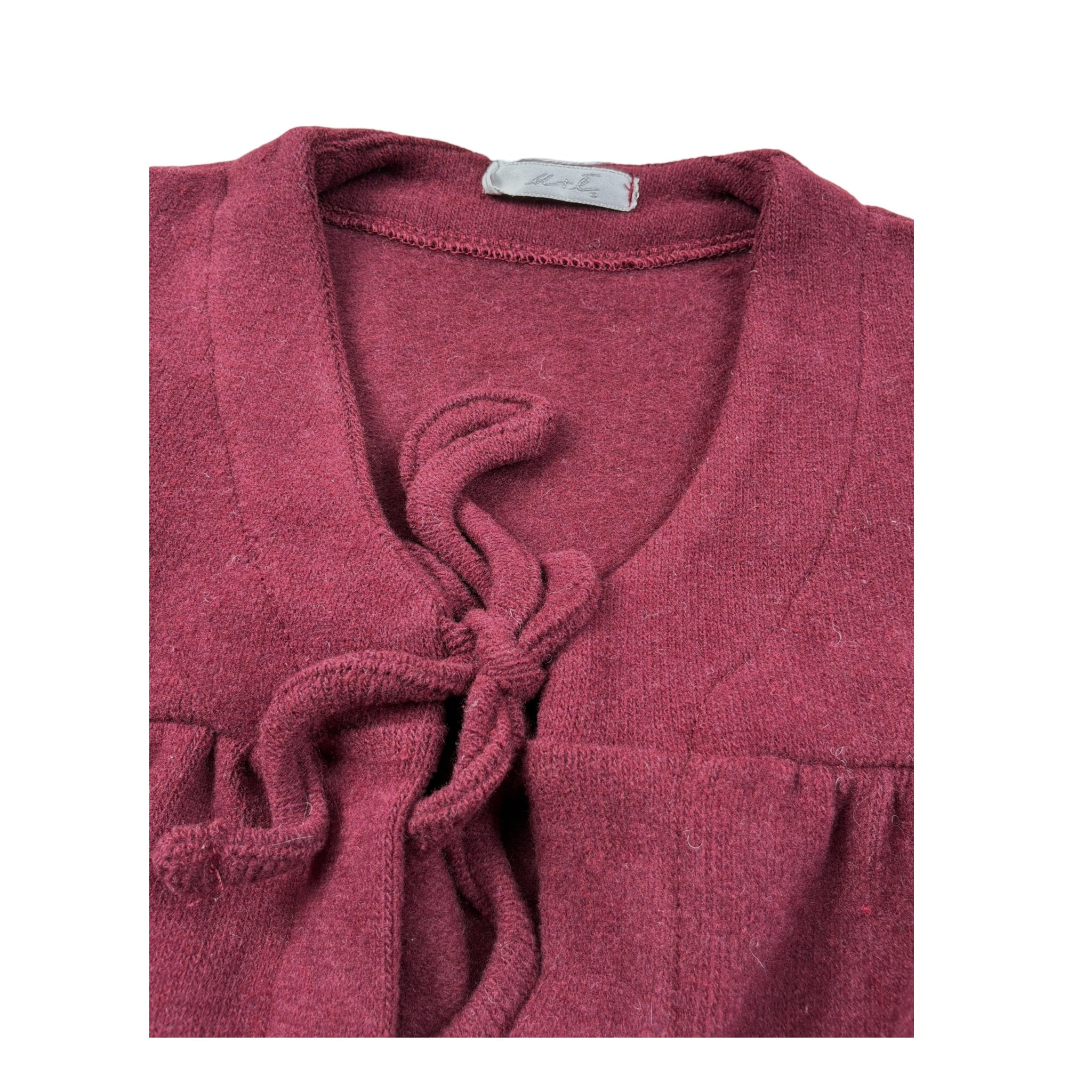 U+È Cardigan tinta unita Bordeaux per Neonata UE1954 BORDEAUX U+è 