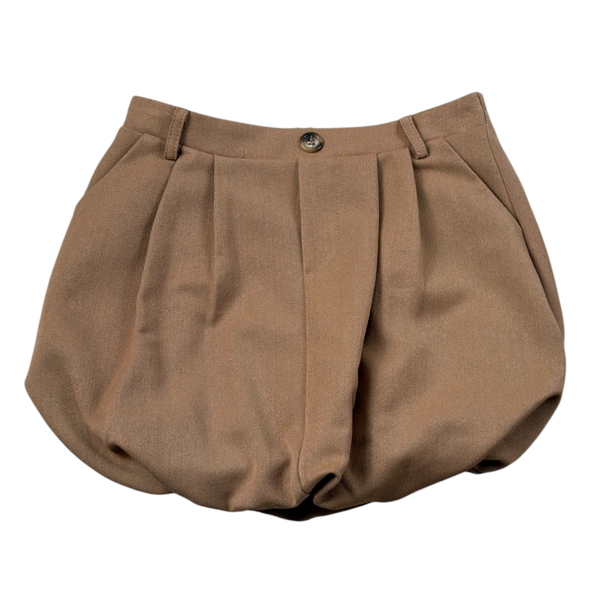 U+È Short tinta unita con Elastico In Vita Cammello per Neonata UE1961N CAMMELLO U+è 