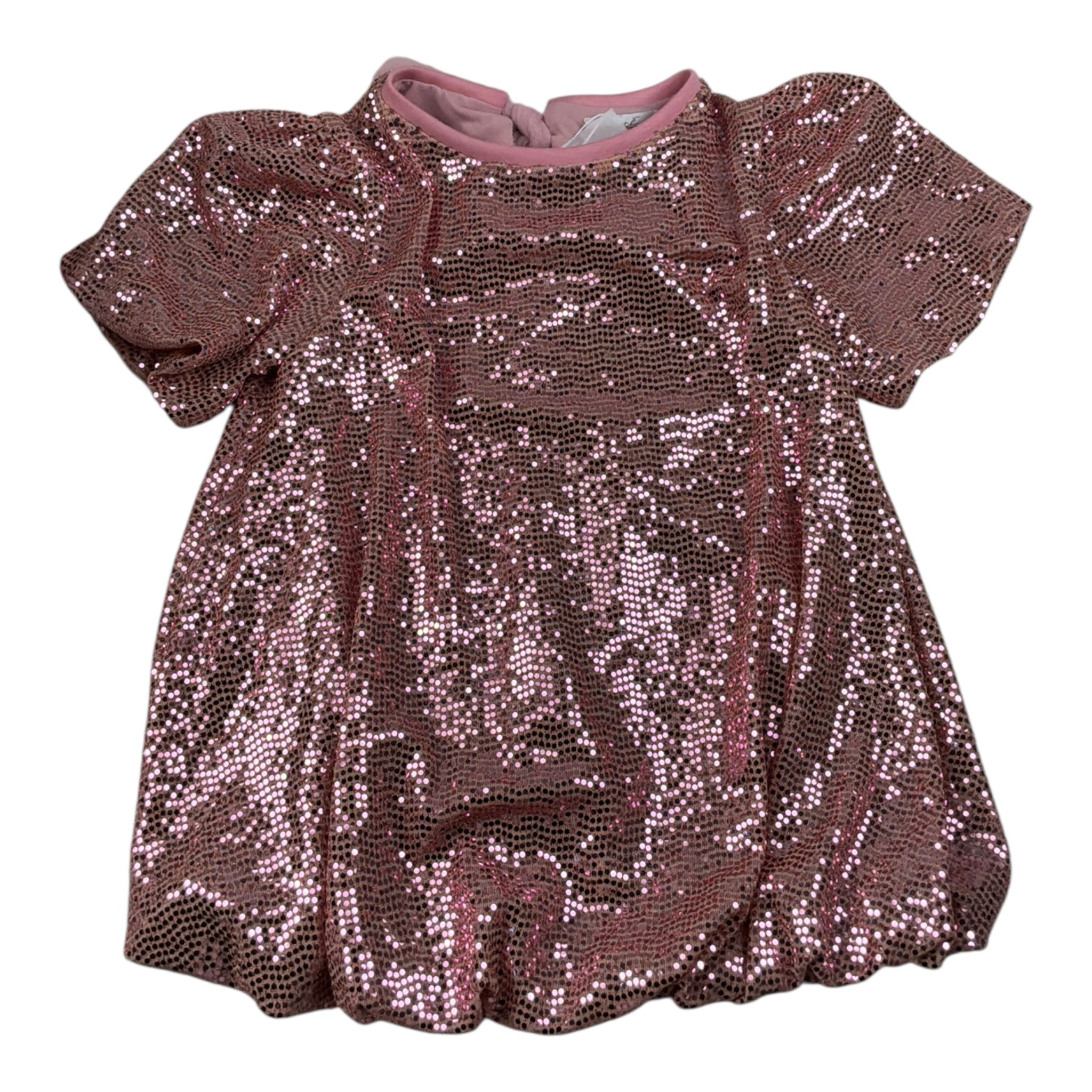 U+È Abito tinta unita Mezza Manica con Paillettes Rosa per Neonata UE1991 ROSA U+è 