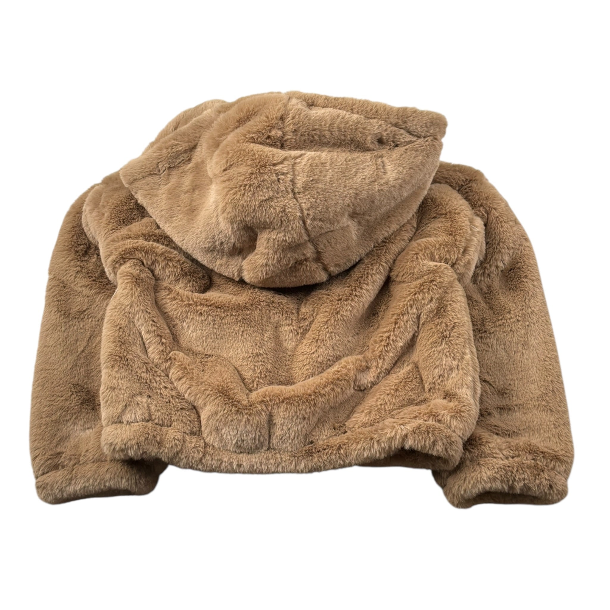 U+È Pelliccia tinta unita con Cappuccio Beige per Bambina UE1994 BEIGE U+è 