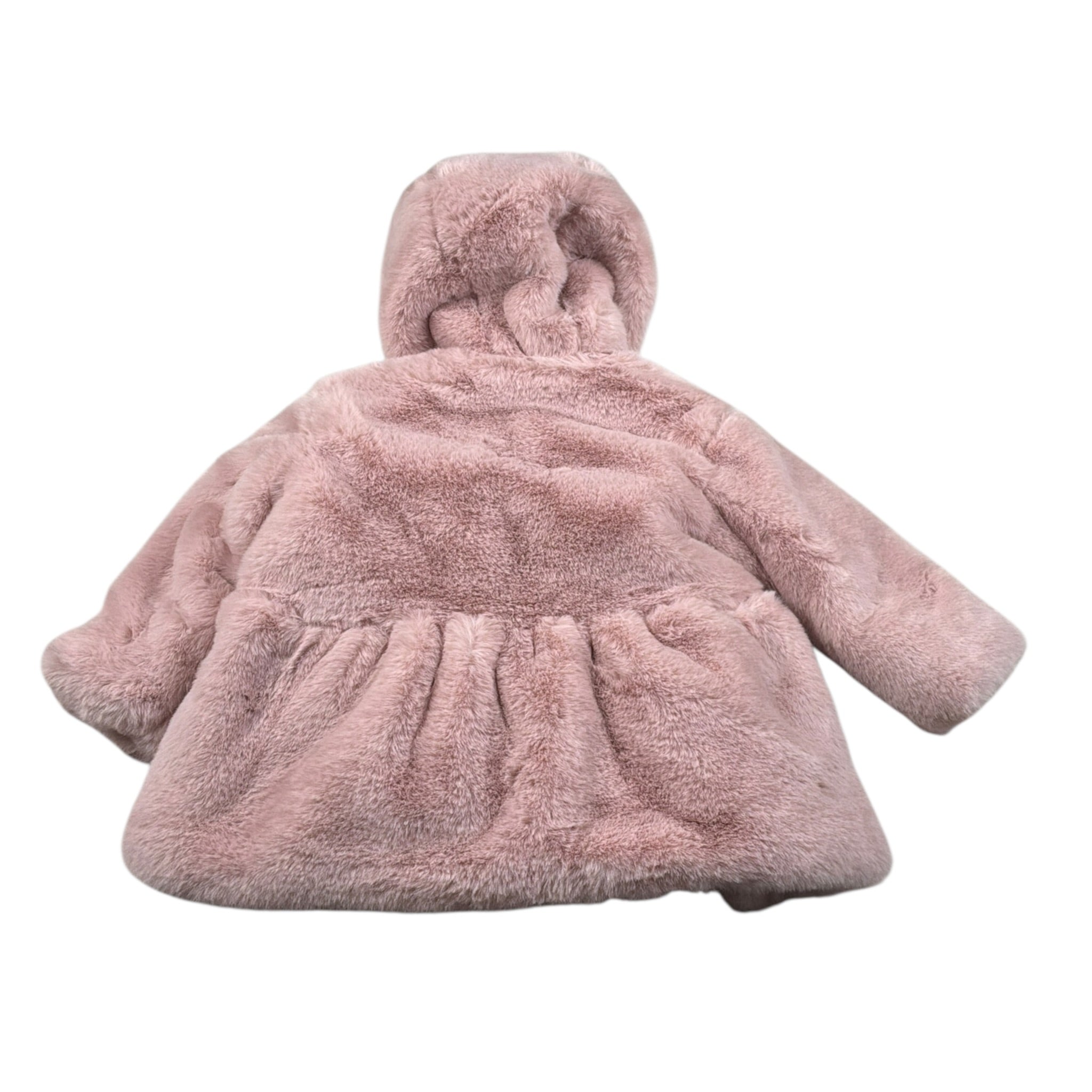 U+È Pelliccia tinta unita con Cappuccio Rosa per Neonata UE2022 ROSA U+è 