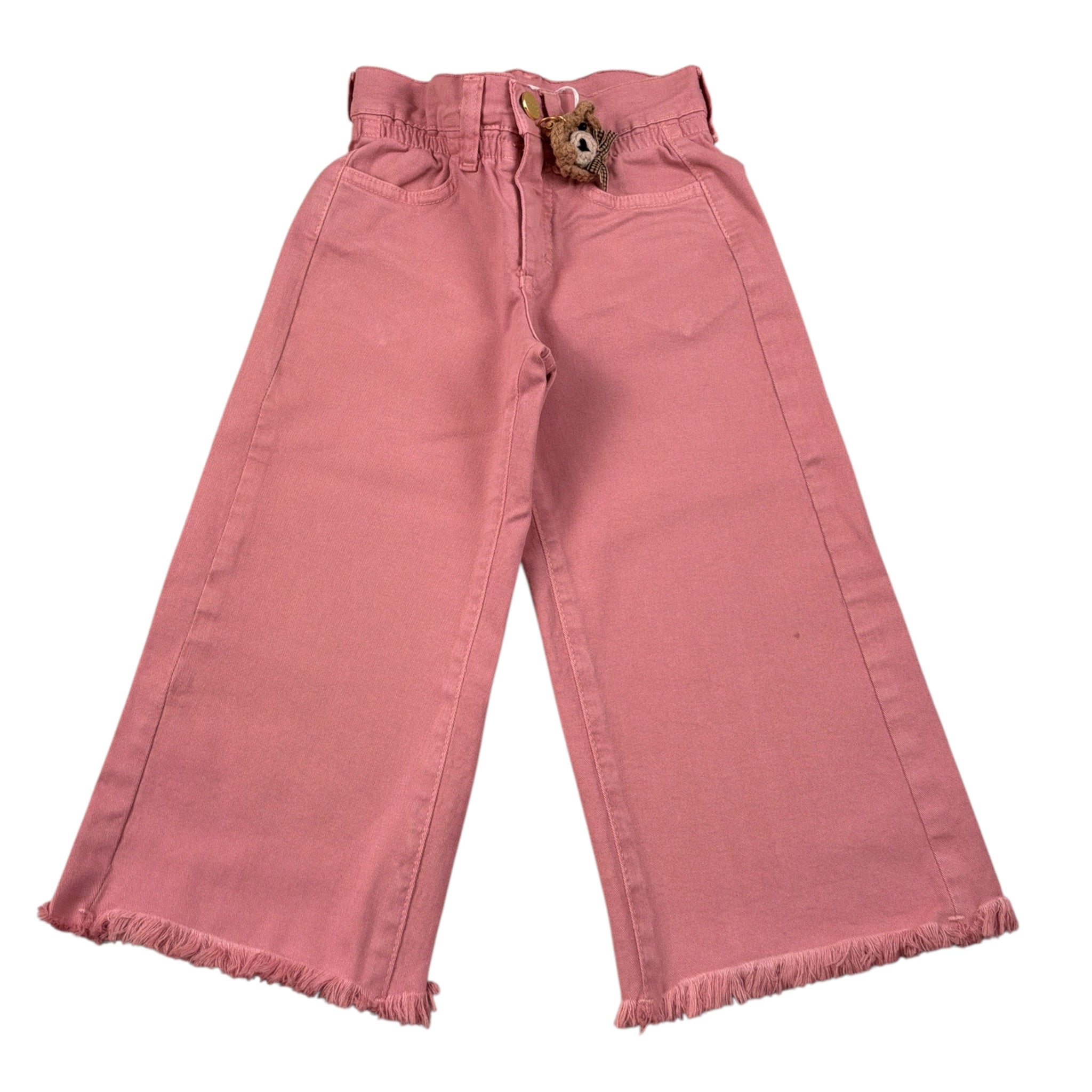 U+È Pantalone tinta unita Modello Palazzo Rosa per Bambina UE2032J ROSA U+è 