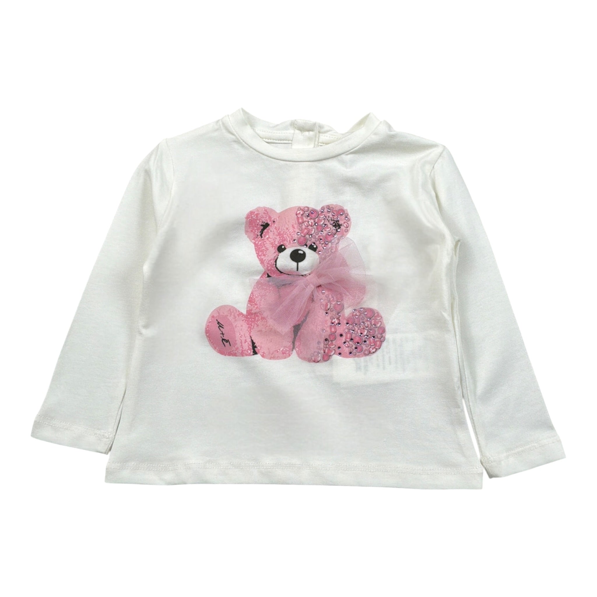 U+È Shirt tinta unita con Stampa Bianco per Neonata UE2038 BIANCO U+è 