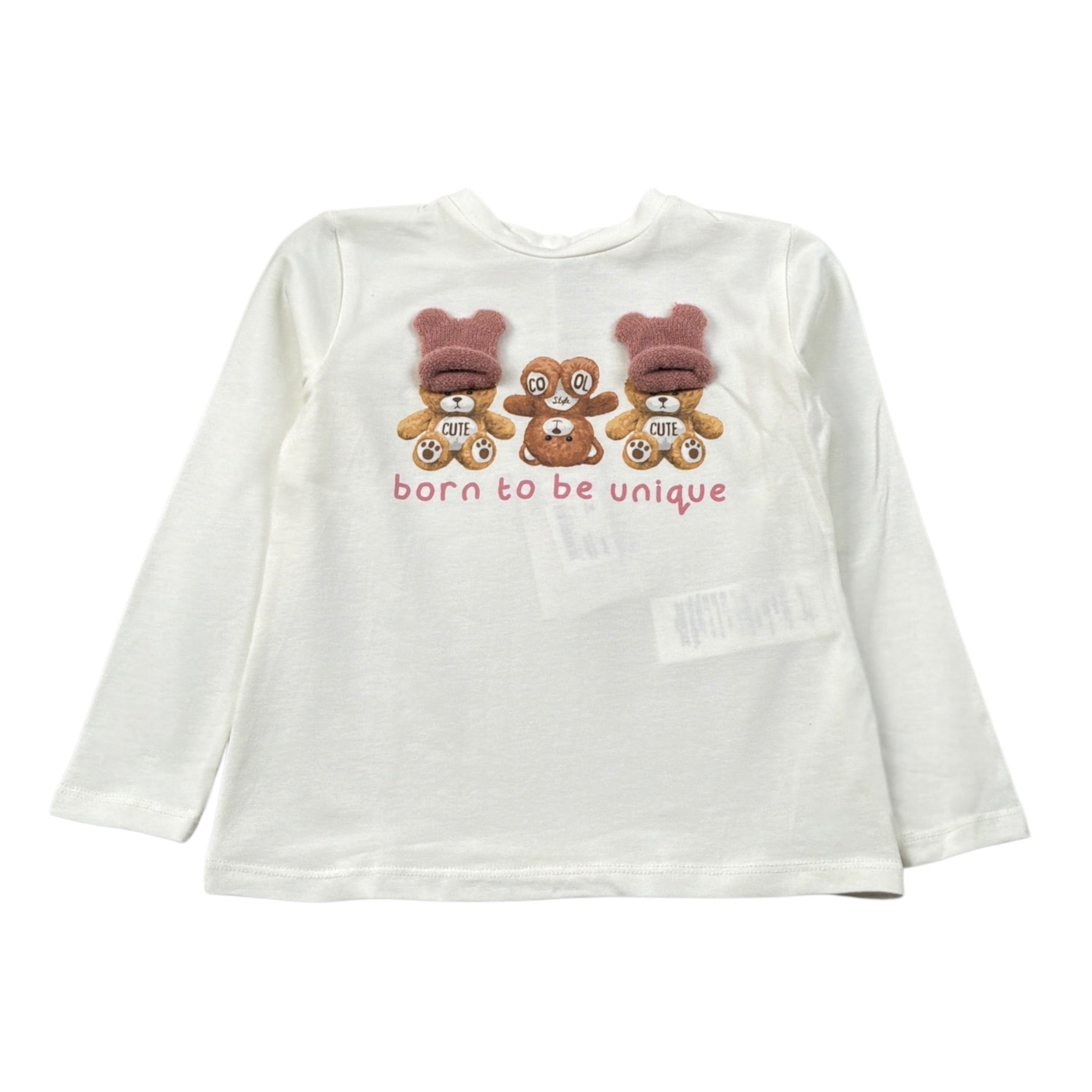 U+È Shirt tinta unita con Stampa Panna per Neonata UE2040 PANNA U+è 