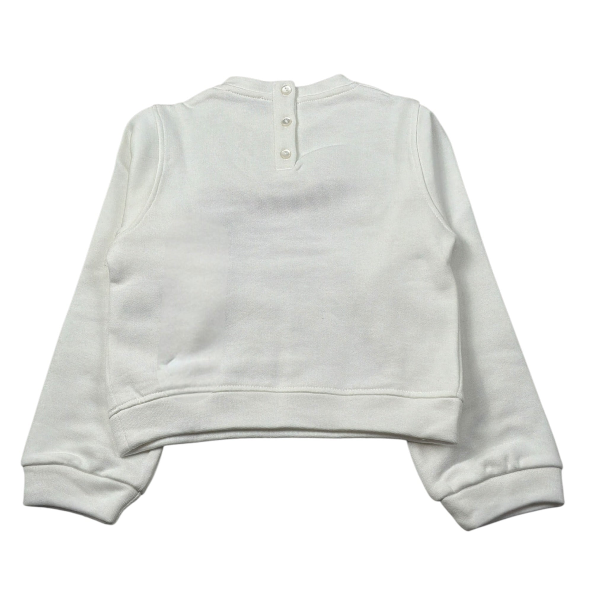 U+È Felpa Chiusa Girocollo tinta unita con Stampe Bianco per Bambina UE2041 BANCO U+è 