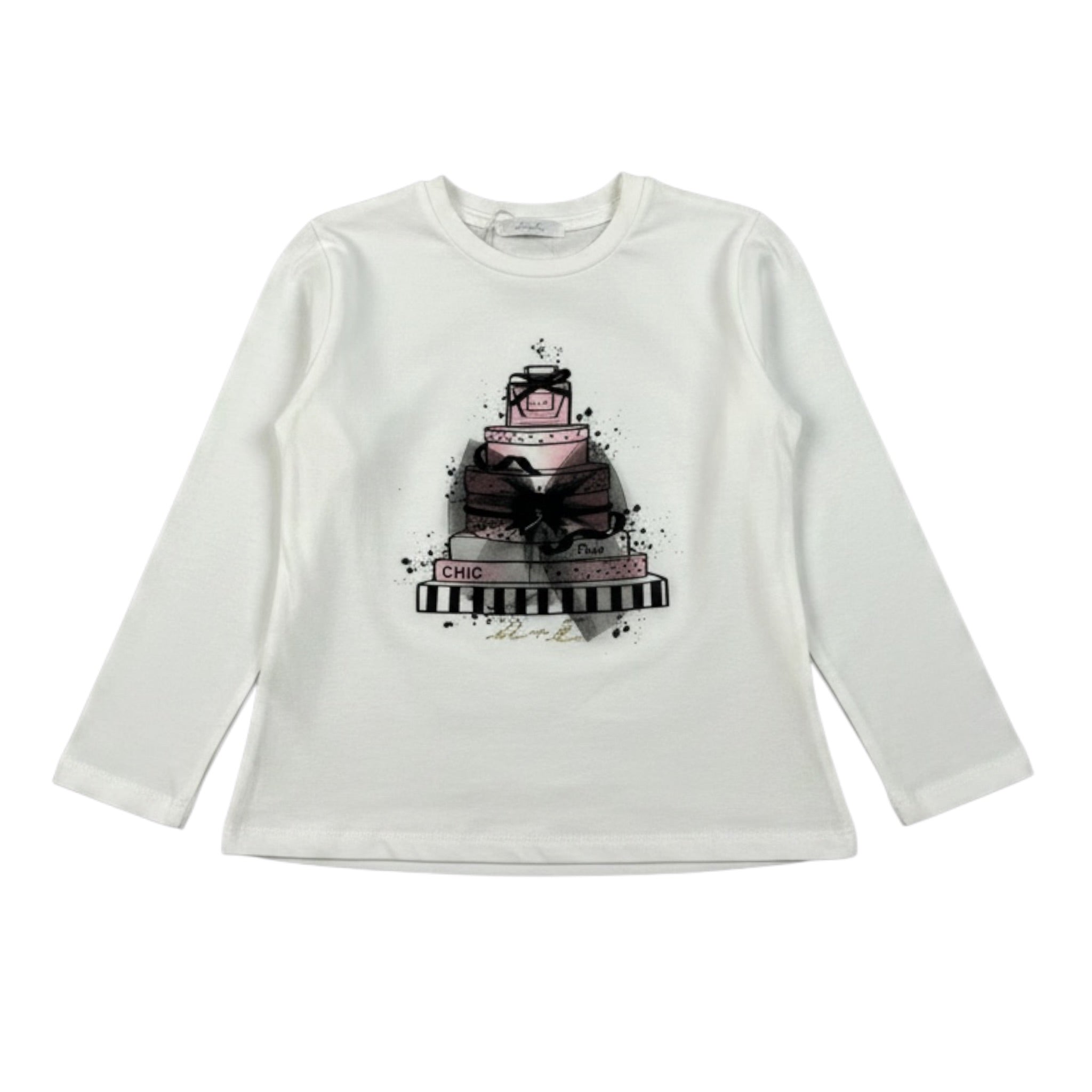 U+È Shirt Girocollo tinta unita con Stampa Bianco per Neonata UE2061 BIANCO U+è 