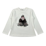 U+È Shirt Girocollo tinta unita con Stampa Bianco per Bambina UE2061J BIANCO U+è 