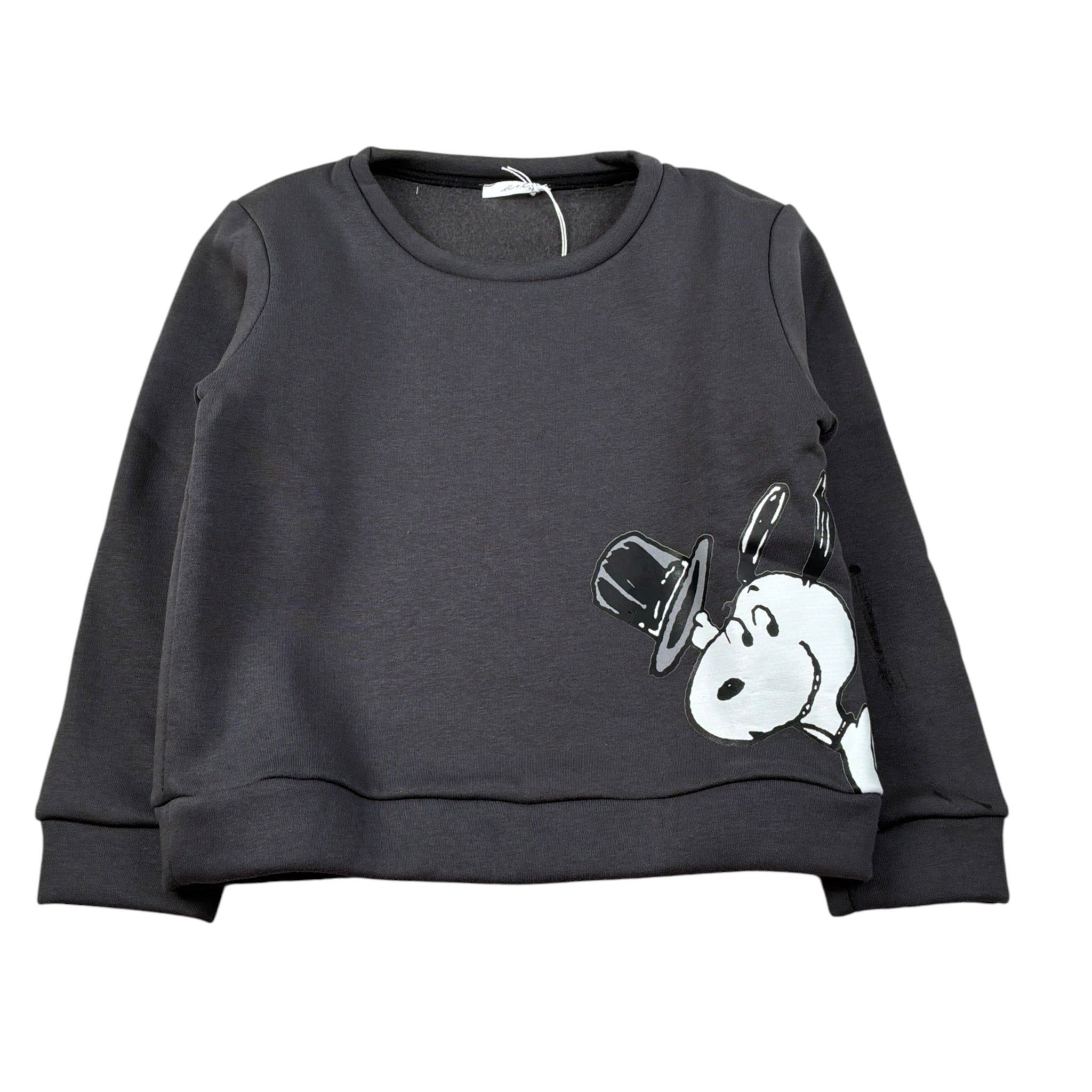 U+È Felpa Chiusa Girocollo tinta unita con Stampe Grigio per Bambino UEM0419 GRIGIO U+è 