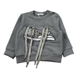 U+È Maglia Girocollo tinta unita con Ricamo Grigio per Neonato UEM0460 GRIGIO U+è 