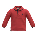 U.S. Pollo Assn Polo tinta unita con Logo Rosso per Bambino 000066 ROSSO U.S. POLO ASSN 