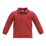 U.S. Pollo Assn Polo tinta unita con Logo Rosso per Bambino 000066 ROSSO U.S. POLO ASSN 