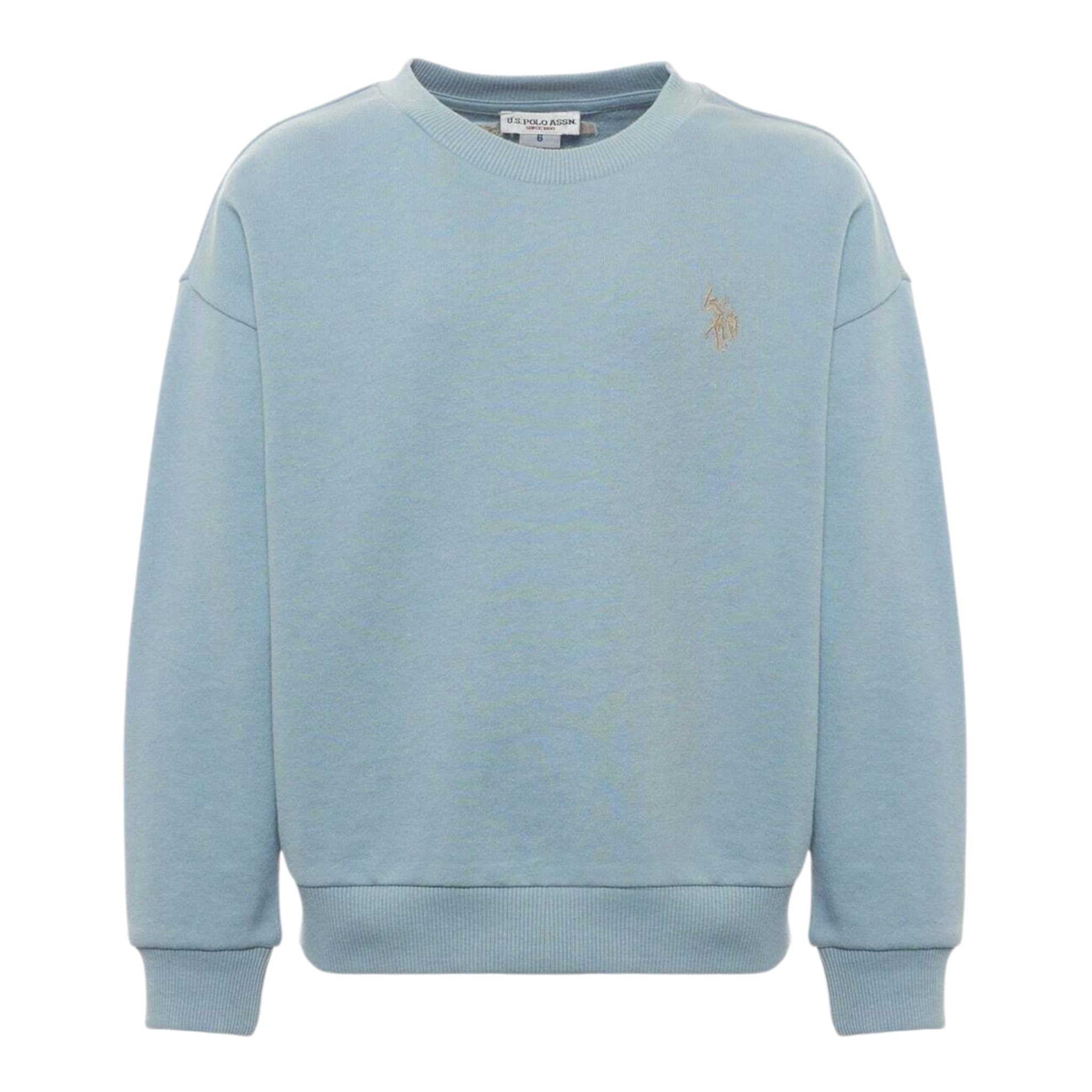 U.S. Pollo Assn Felpa tinta unita Girocollo Azzurro per Neonato 002360 AZZURRO U.S. POLO ASSN 